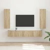 TV staliukas TV spintelių komplektas 3 pcs Sonoma ąžuolas Apdirbta mediena