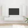 TV staliukas TV spintelių komplektas 3 pcs Aukštai blizganti balta