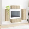 TV staliukas TV spintelių komplektas 3 pcs Sonoma ąžuolas Apdirbta mediena