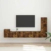 TV staliukas TV spintelių komplektas 3 pcs Rūkyta ąžuolas Apdirbta mediena