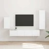 TV staliukas TV spintelių komplektas 4 pcs Balta Apdirbta mediena