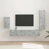TV staliukas TV spintelių komplektas 4 pcs Betono pilka Apdirbta mediena