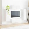 TV staliukas TV spintelių komplektas 3 pcs Balta Apdirbta mediena