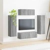 TV staliukas TV spintelių komplektas 3 pcs Pilkas Sonoma Apdirbta mediena