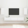 TV staliukas TV spintelių komplektas 5 pcs Aukštai blizganti balta
