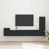 TV staliukas TV spintelių komplektas 3 pcs Juoda Apdirbta mediena