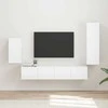 TV staliukas TV spintelių komplektas 4 pcs Aukštai blizganti balta