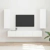 TV staliukas TV spintelių komplektas 3 pcs Balta Apdirbta mediena