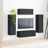 TV staliukas TV spintelių komplektas 3 pcs Juoda Apdirbta mediena