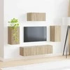 TV staliukas TV spintelių komplektas 5 pcs Sonoma ąžuolas Apdirbta mediena