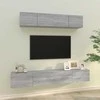 TV staliukas TV spintelių komplektas, 4 dalių, pilkas ąžuolo, mediena