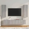 TV staliukas TV spintelių komplektas, 4 dalių, pilkas ąžuolo, mediena