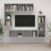 TV staliukas TV spintelių komplektas, 4 dalių, betono pilkas, mediena