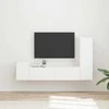 TV staliukas TV spintelių komplektas 4 pcs Balta Apdirbta mediena