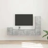 TV staliukas TV spintelių komplektas 4 pcs Betono pilka Apdirbta mediena