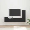 TV staliukas TV spintelių komplektas 4 pcs Juoda Apdirbta mediena