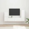 TV staliukas TV spintelių komplektas 4 pcs Balta Apdirbta mediena