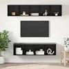 TV staliukas TV spintelių komplektas 4 pcs Juodas ąžuolas Apdirbta mediena