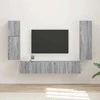 TV staliukas TV spintelių komplektas 4 pcs Pilkas Sonoma Apdirbta mediena