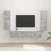 TV staliukas TV spintelių komplektas 4 pcs Betono pilka Apdirbta mediena