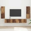 TV staliukas TV spintelių komplektas 4 pcs Senas medis Apdirbta mediena