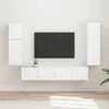 TV staliukas TV spintelių komplektas 4 pcs Balta Apdirbta mediena