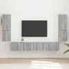 TV staliukas TV spintelių komplektas 4 pcs Pilkas Sonoma Apdirbta mediena