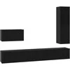 TV staliukas TV spintelių komplektas 4 pcs Juodas ąžuolas Apdirbta mediena