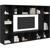 TV staliukas TV spintelių komplektas 4 pcs Juoda 37 x 37 x 142,5 cm
