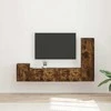 TV staliukas TV spintelių komplektas 4 pcs Rūkyta ąžuolas Apdirbta mediena