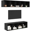 TV staliukas TV spintelių komplektas 4 pcs Juodas ąžuolas Apdirbta mediena