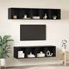 TV staliukas TV spintelių komplektas 4 pcs Juodas ąžuolas Apdirbta mediena