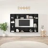 TV staliukas TV spintelių komplektas 4 pcs Juoda 37 x 37 x 142,5 cm