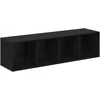 TV staliukas TV spintelių komplektas 4 pcs Juoda 37 x 37 x 142,5 cm