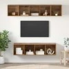 TV staliukas TV spintelių komplektas 4 pcs Senovinis medis Apdirbta mediena