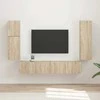 TV staliukas TV spintelių komplektas 4 pcs Sonoma ąžuolas Apdirbta mediena