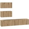 TV staliukas TV spintelių komplektas 4 pcs Artisano ąžuolo Apdirbta mediena