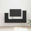 TV staliukas TV spintelių komplektas 4 pcs Juoda Apdirbta mediena