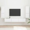 TV staliukas TV spintelių komplektas 4 pcs Aukštai blizganti balta