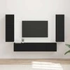 TV staliukas TV spintelių komplektas 4 pcs Juoda Apdirbta mediena