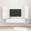 TV staliukas TV spintelių komplektas 4 pcs Aukštai blizganti balta