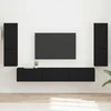 TV staliukas TV spintelių komplektas 4 pcs Juoda Apdirbta mediena