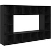 TV staliukas TV spintelių komplektas 4 pcs Juoda 37 x 37 x 142,5 cm