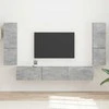 TV staliukas TV spintelių komplektas 4 pcs Betono pilka Apdirbta mediena