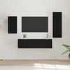 TV staliukas TV spintelių komplektas 4 pcs Juodas ąžuolas Apdirbta mediena