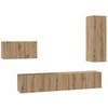 TV staliukas TV spintelių komplektas su stalčių 4 pcs Amatininkų ąžuolas