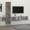 TV staliukas TV spintelių komplektas, 5 dalių, pilkas ąžuolo, mediena