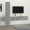 TV staliukas TV spintelių komplektas, 5 dalių, pilkas ąžuolo, mediena