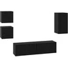 TV staliukas TV spintelių komplektas 5 pcs Juodas ąžuolas Apdirbta mediena