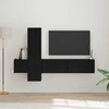 TV staliukas TV spintelių komplektas 5 pcs Juodas ąžuolas Apdirbta mediena